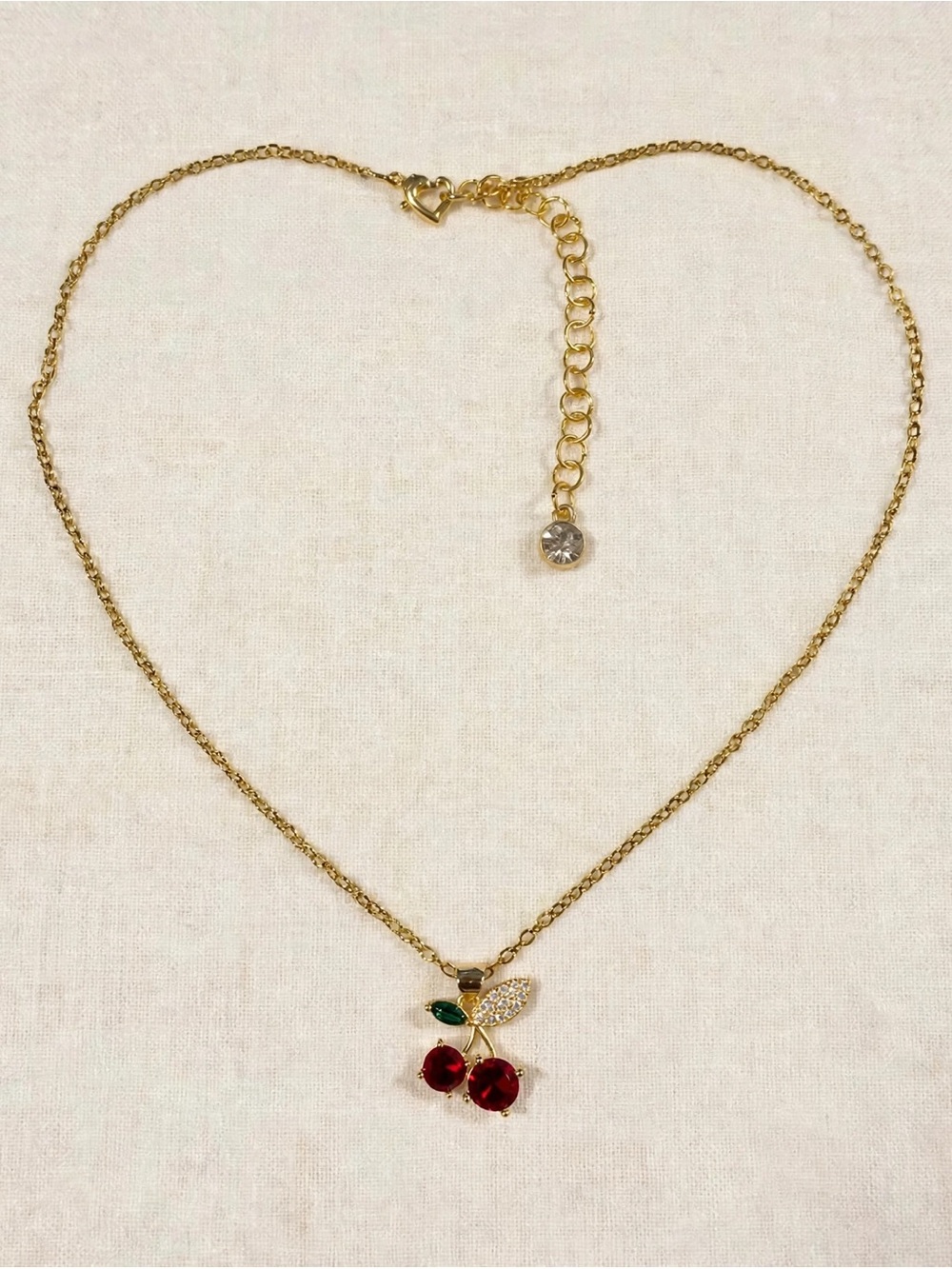 Handmade 18K Gold Plated Stainless Steel Cherry Necklace 16–18”